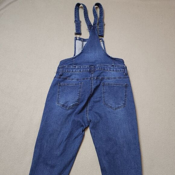 American Bazi Overalls Denim Distressed Size Medium - Picture 6 of 12